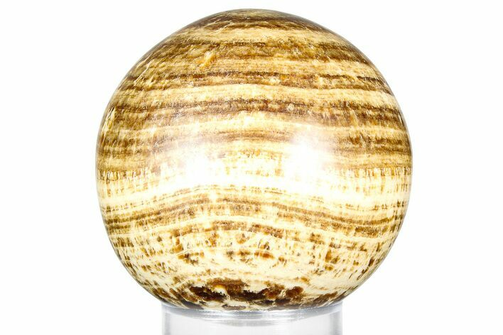 Polished Banded Aragonite Sphere - Peru #363415